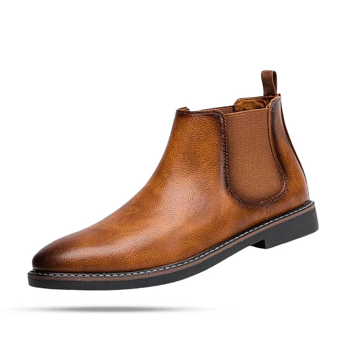 Bota Masculina Chelsea Montvani MV284 clássica, com couro nobre e design vitoriano, perfeita para visuais masculinos casuais ou formais.