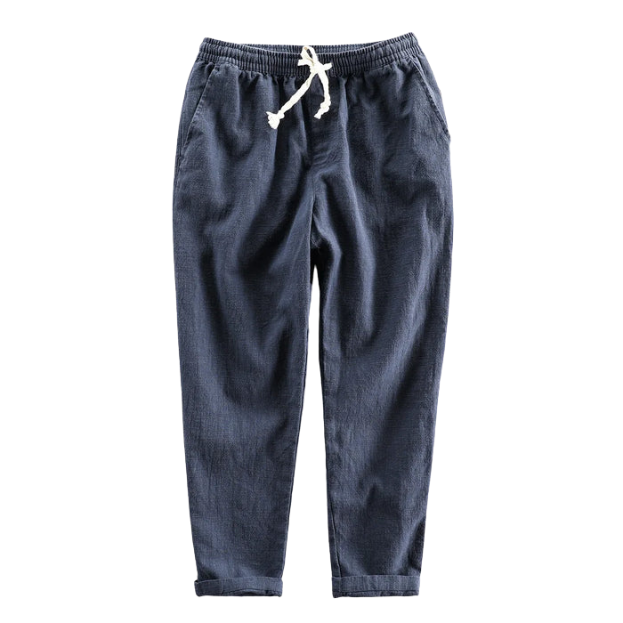 Calça de Linho Masculina Montvani MV007, confeccionada em linho premium, modelagem refinada e caimento impecável, perfeita para looks casuais e sociais.