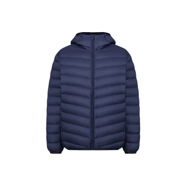 Jaqueta Puffer Montvani MV040 masculina, leve e resistente, com isolamento térmico, capuz ajustável e enchimento premium para conforto nos dias frios.