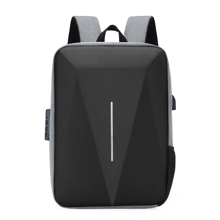 Mochila Executiva Montvani MV409 prática, com tecido impermeável e porta USB, ideal para notebook 15" em viagens ou trabalho com elegância.