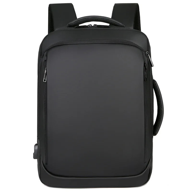 Mochila Executiva Montvani MV086 impermeável, com compartimento para notebook 15", porta USB e design sofisticado para trabalho e viagens.