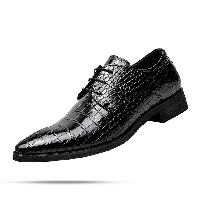 Sapato Derby Couro Montvani MV363 sofisticado, com couro texturizado e plataforma 3,5 cm, perfeito para visuais elegantes e versáteis.
